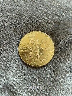 Mexico Mexican gold coin moneda de oro puro 50 pesos 37.5 grams 1.323 ounce 1947