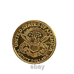 Miniature 1886 $20 Liberty Head 24Kt Gold 9mm 0.3 grams Novelty Token-Coin