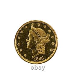 Miniature 1886 $20 Liberty Head 24Kt Gold 9mm 0.3 grams Novelty Token-Coin