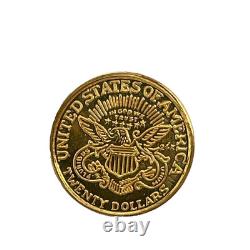 Miniature 1886 $20 Liberty Head 24Kt Gold 9mm 0.3 grams Novelty Token-Coin