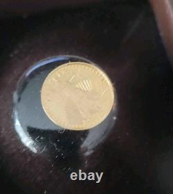 Miniature USA $20 Saint Gaudens 0.3 Gram 24k Solid Gold with COA + Box