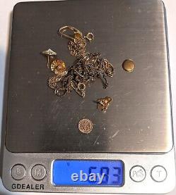 Mixed Lot of 14k Gold Jewelry 6.93 Grams Some Scrap One Small $10 coin Replica