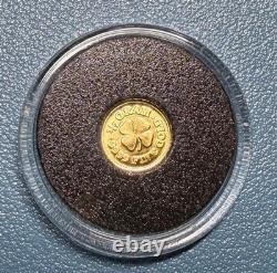 Monarch Precious Metals 1/2 Gram. 9999 Gold Four Leaf Clover Round Capsule