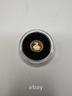 Mongolia 1000 Togrog Gold Coin 0.5g. 9999 Snake Proof with COA Low Mintage 5000