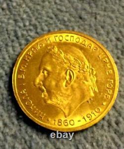 Montenegro 1910 10 Perpera Gold Coin KM 9 extra rare 3.387 grams