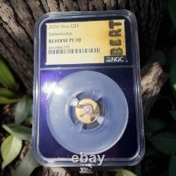 NEWEST RELEASE 2026 Niue SPINOSAURUS Reverse Proof PF70 1g Gold Coin BERT