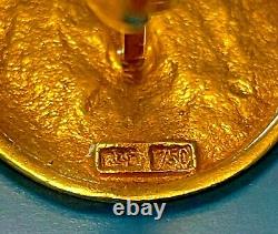 NIKE GODDESS OF VICTORY 18K GOLD CUFFLINKS Ancient Greek Coin Design 12.67 grams