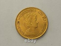 Netherlands 1917 10 Gulden Wilhelmina Gold Coin 4.3DWT 6.7 Grams