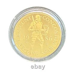 Netherlands 1986 Gold 1 Ducat Prooflike UNC