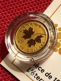 New! 2022 Canada Pure Gold'Everlasting Maple Leaf' $10 Coin Mintage 5,000
