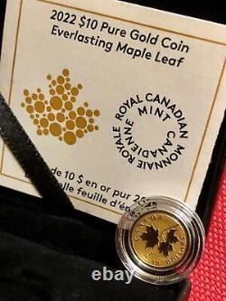 New! 2022 Canada Pure Gold'Everlasting Maple Leaf' $10 Coin Mintage 5,000