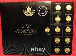 New! 5 x 2022 Canada'MapleGram' Fine Gold 50c Coin Lot in Certified Cards