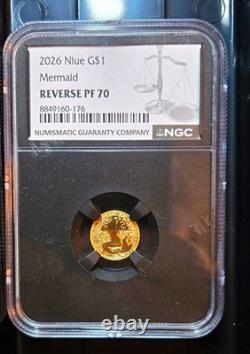 Niue 2026 Gold G$1 Mermaid Coin NGC Reverse PF 70 1 Gram Gold