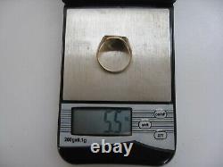 Older Vintage Solid 14K Gold Coin Design Ring Size 5.5 grams & 6 1/4