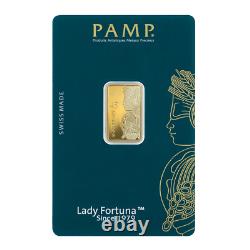 PAMP Lady Fortuna 45th Anniversary Carded 5 Gram Gold Bar