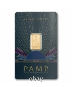 PAMP-Lady of Liberty-2.5 gram Gold. 9999 Bar-10k Mintage (Sealed In Assay)