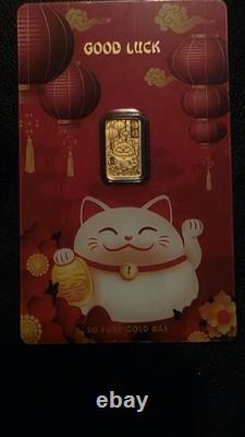 PAMP SUISSE? 1 Gram Gold Lucky Cat Mintage 3,000 IN HAND-FAST SHIP WORLDWIDE