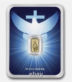 PAMP Suisse 1 gram Gold Bar Blessings of Jesus Christ. 9999 Fine Dove Cross TEP