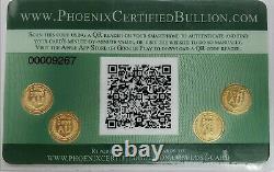 PHOENIX CERTIFIED BULLION 4 Each 1 gram. 9999 AU GOLD COIN FREE SHIPPING