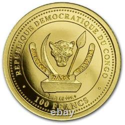 PLESIOSAURUS 0,5 grammes Gold Coin 100 Francs 2020 Congo