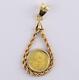 Pure. 9999 Gold 2019 1 Gram Panda Coin In Solid 14kt Gold Tear Drop Rope Pendant