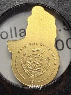 Palau 0.5 g gold $1 coin minted by CIT/B. H. Mayer, 0.9999 fine