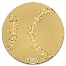 Palau 1/2 gram Gold $1 Baseball Shaped Coin