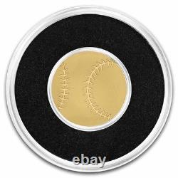 Palau 1/2 gram Gold $1 Baseball Shaped Coin
