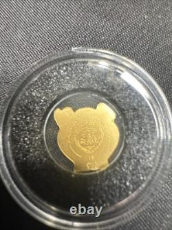Palau 1/2 gram Gold $1 Golden Lucky Pig WithCOA