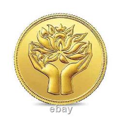 Pamp MMTC Lotus 4 Gram 999.9 Fine Gold Round Large Card Assay