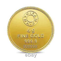 Pamp MMTC Lotus 4 Gram 999.9 Fine Gold Round Large Card Assay