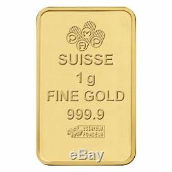 Pamp Suisse 1 Gram Gold Bar Lot of 10 in Original Mint Assay Card