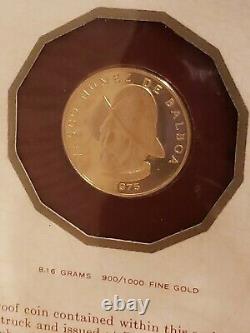 Panama 1975 100 Balboa Gold Coin Gem Proof 90% Gold 8.16 Grams In Sealed Cachet