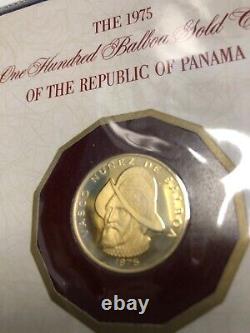 Panama 8.16 Grams Proof. 2361 Oz. 999 Fine Gold 100 Balboas Discovered Pacific