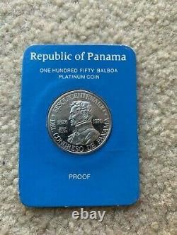 Panama 9.3 Gram Proof, 999 Fine Platinum 150 Balboas-only 13,000 Minted