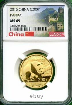 Panda 2016 Gold 15 Gram Ngc Ms 69 200 Yuan China