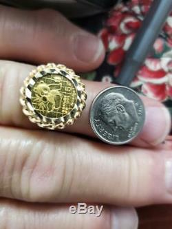 Panda Coin Ring In 10 K Yellow Gold Weighs 3.9 Grams