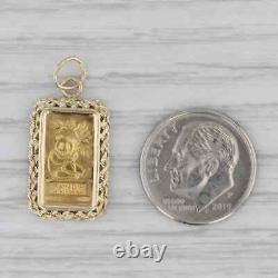 Panda Mini Gram 1985 Credit Suisse Gold Bar Pendant 14k 999 Bar 1 gram Swiss