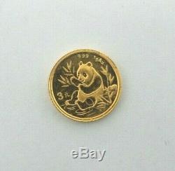 Panda World Coin China 1991 3 Yuan 1 gram 999 Gold Panda V510