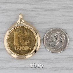 Paris France 24k Fine Gold Coin Pendant 14k Bezel 999 Yellow Gold 5 Grams