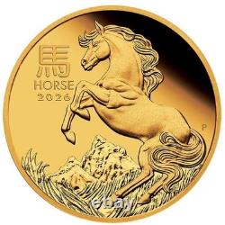 Perth Mint 1/2 Gram Gold PROOF Lunar Horse in Card