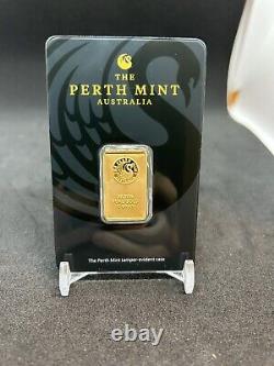 Perth Mint 10 Gram 99.99 Fine Gold Minted Art Bar in Certified Assay Card