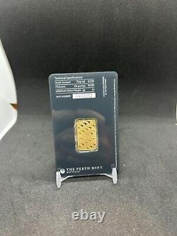 Perth Mint 10 Gram 99.99 Fine Gold Minted Art Bar in Certified Assay Card