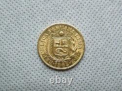 Peru 1962 ZBR Libra Gold Coin 7.98grams LOW MINTAGE 1 of 6203 Minted