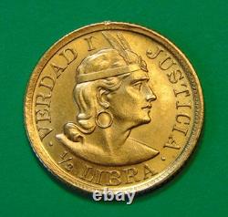 Peru -1966 Gold 1/2 Libra Coin Km#209