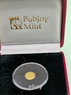 Pobjoy Mint Cougar 1/2 Gram Gold Coin COA