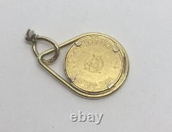 Pretty 18k Gold Diamond pendant with 1 gram RARE France. 999 fine gold K24 coin