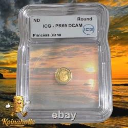 Princess Diana. 5 gram. 9999 Fine Gold ICG PR69 DCAM? The People's Princess