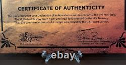 Pure 24k? Gold Declaration Of Independence Aurum 2 Dollar Bill Display CoA? S/N