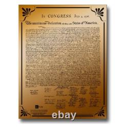 Pure 24k? Gold Declaration Of Independence Aurum 2 Dollar Bill Display CoA? S/N